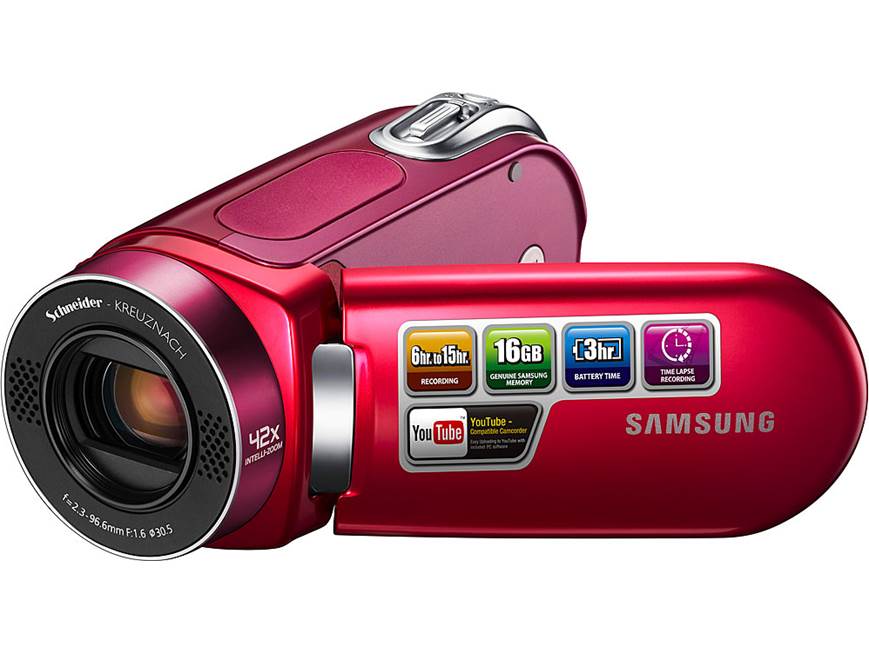Samsung SMX-F34 (Red) 16GB flash memory/SD™ memory card camcorder