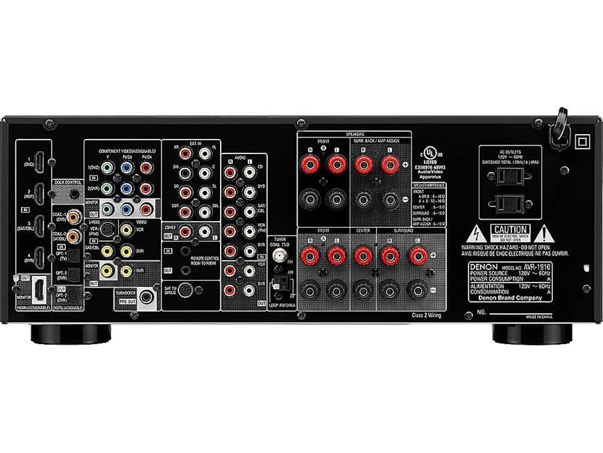 Denon AVR-1910 Home theater receiver with HDMI switching and video