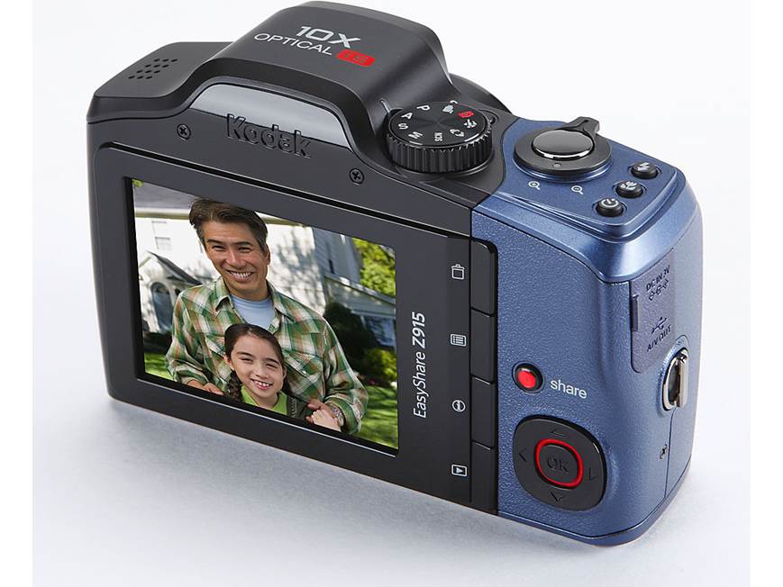 Kodak Z915 IS (Blue) 10-megapixel digital camera with 10X optical