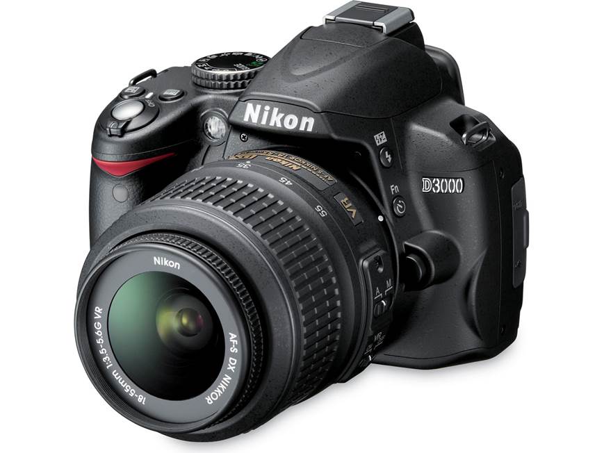 Nikon D3000 Kit 10.2-megapixel digital SLR camera with 18-55mm