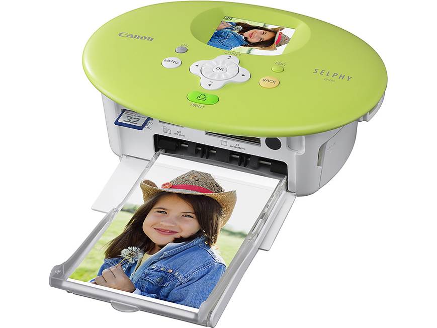 Canon Selphy™ CP790 Compact photo printer with storage bucket at
