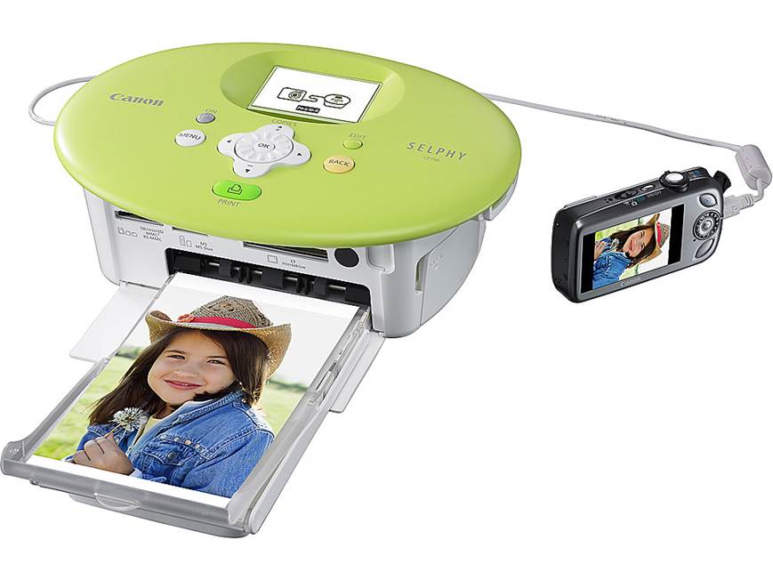 Canon Selphy™ CP790 Compact photo printer with storage bucket at