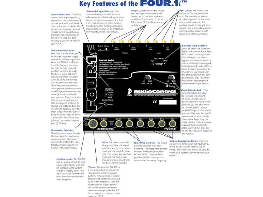 AudioControl FOUR.1 In-dash equalizer with line driver at Crutchfield