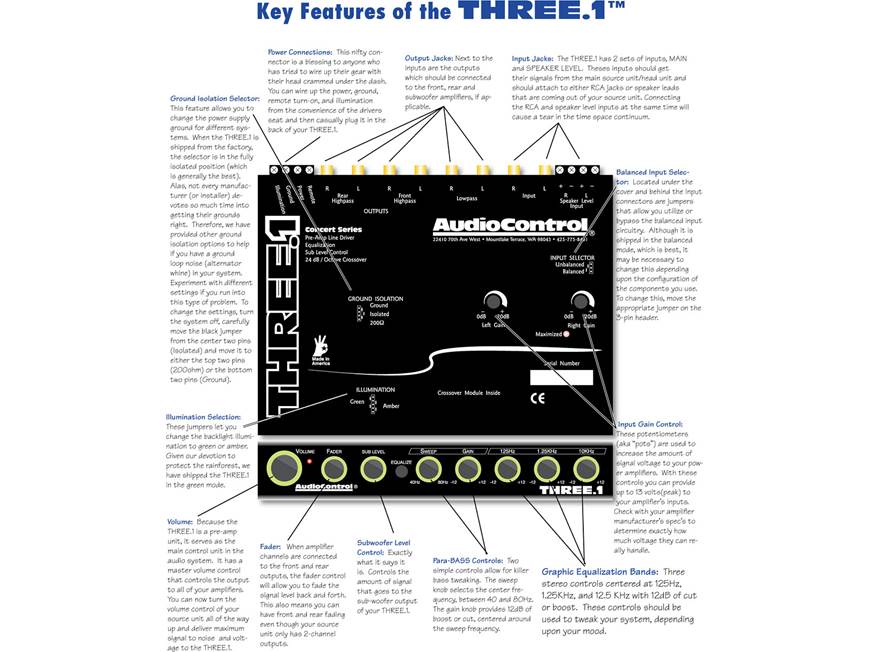 audio control THREE.1 オーディオコントロール AudioControl THREE.1 In-dash equalizer with 2-way crossover at
