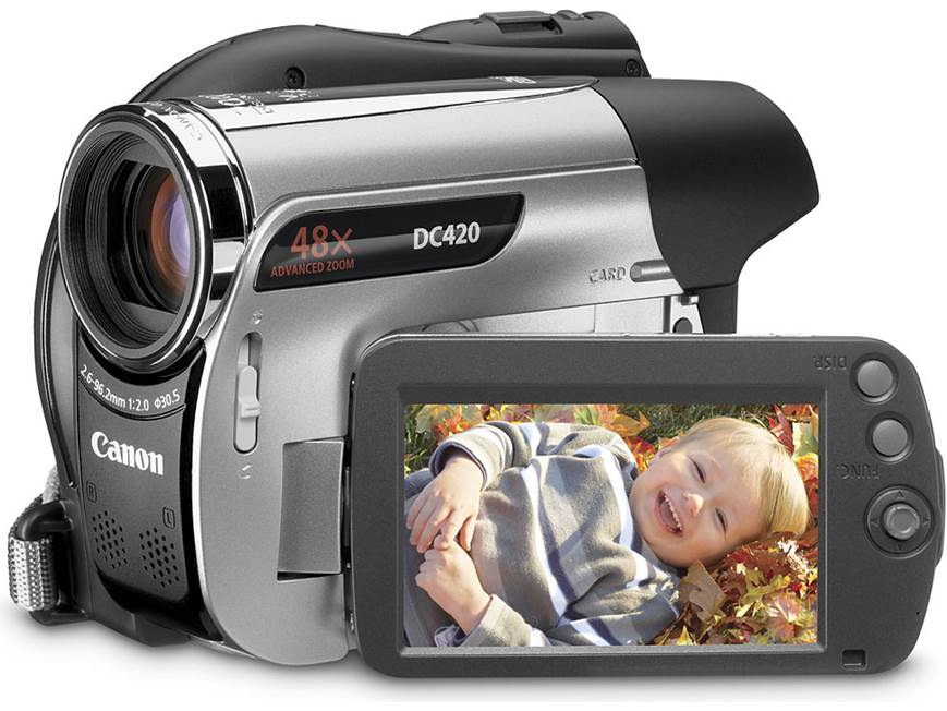Canon DC420 DVD camcorder with high-speed USB port at Crutchfield