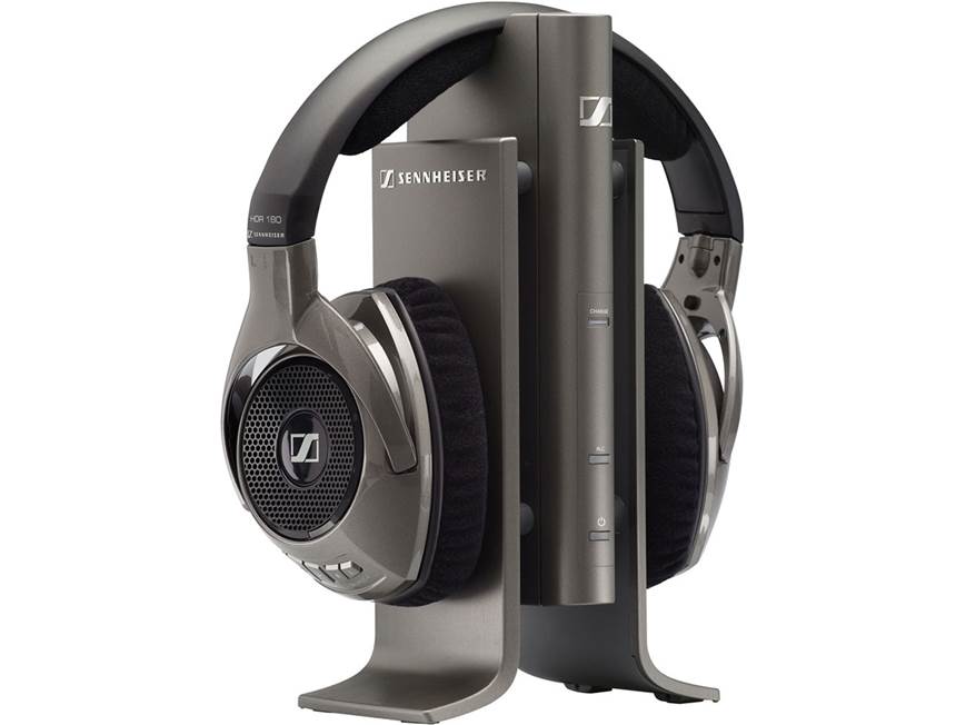 Sennheiser RS 180 Wireless headphones with docking station at
