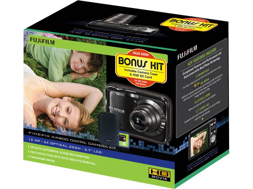 Fujifilm FinePix AX200 Bundle (Black) Includes 12.2-megapixel