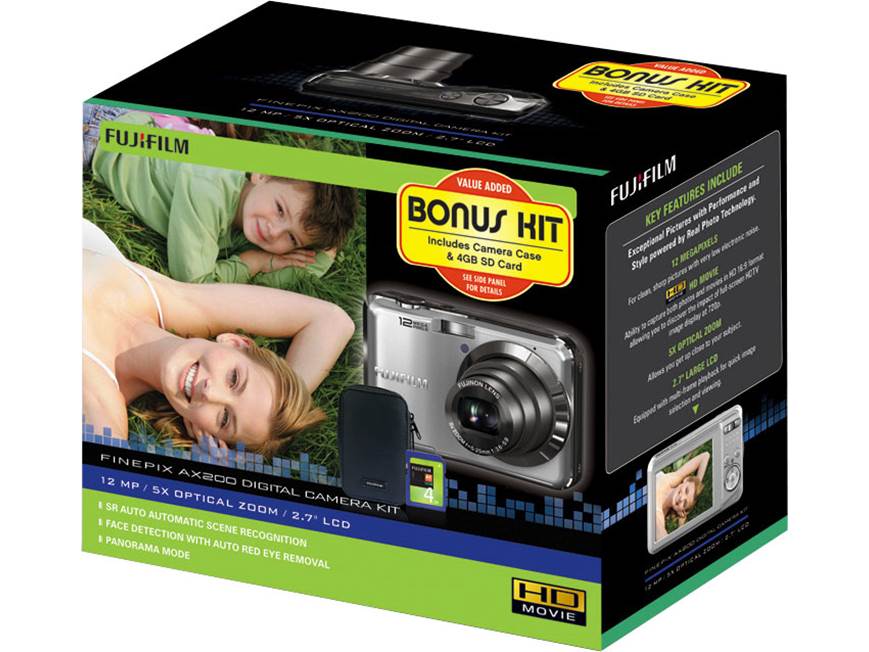 Fujifilm FinePix AX200 Bundle (Silver) Includes 12.2-megapixel