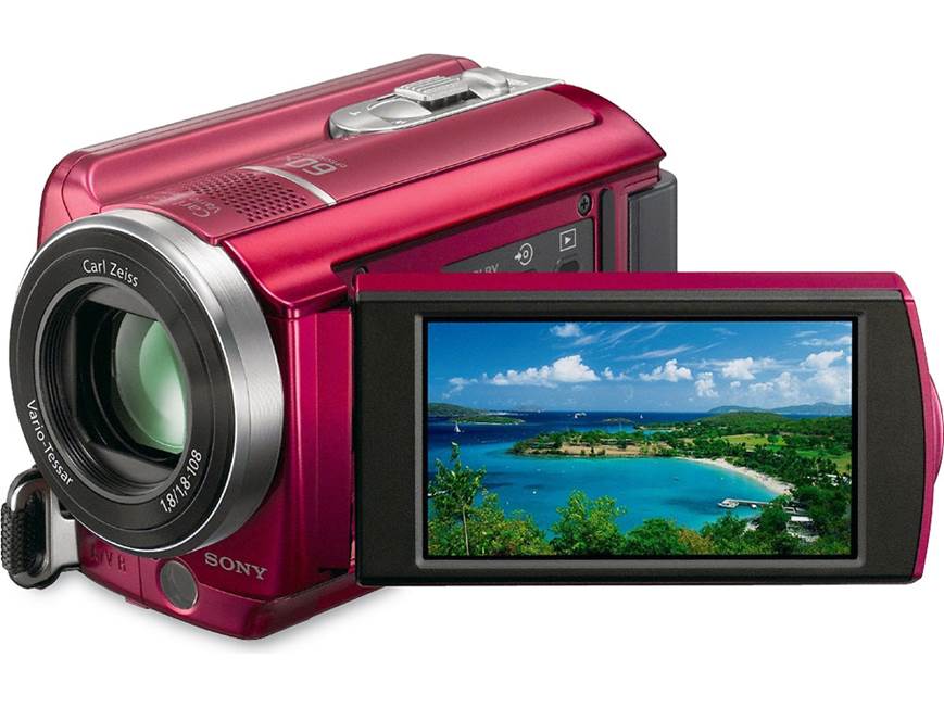 SONY Handycam HD 3.1メガピクセル レッド Sony DCR-SR68 Handycam® (Red) 80GB standard-definition hard drive
