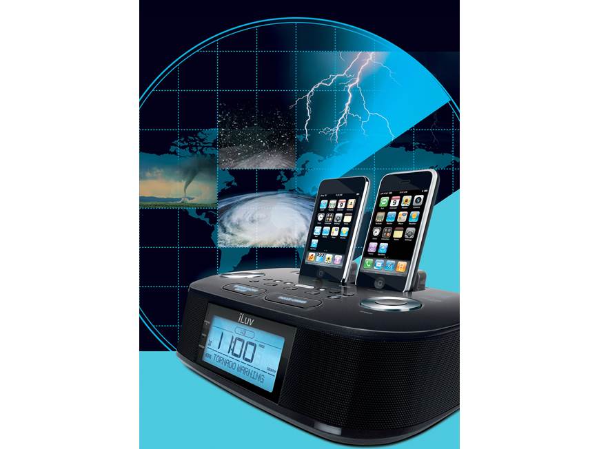 iLuv iMM183 Clock radio with dual docks for iPod®/iPhone® and