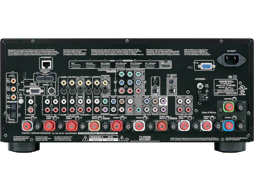 Onkyo TX-NR808 Home theater receiver with 3D-ready HDMI switching