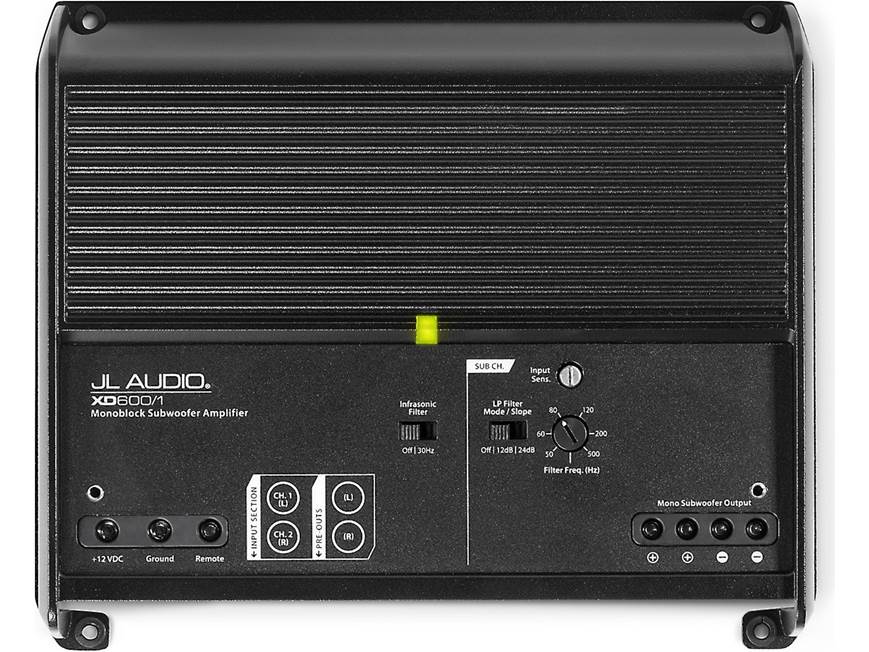 JL Audio XD600/1 Mono subwoofer amplifier — 600 watts RMS x 1 at 2