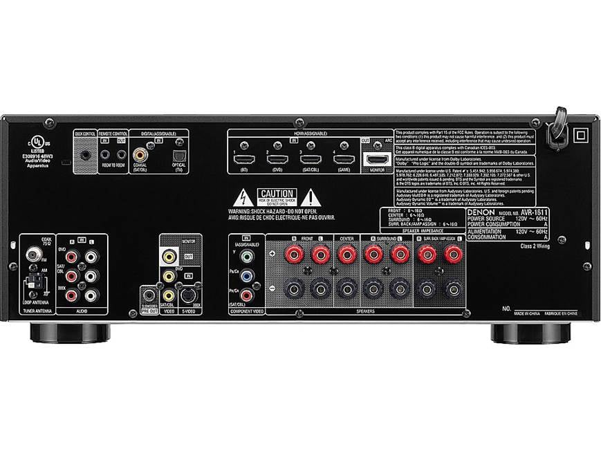 Denon AVR-1611 Home theater receiver with 3D-ready HDMI switching