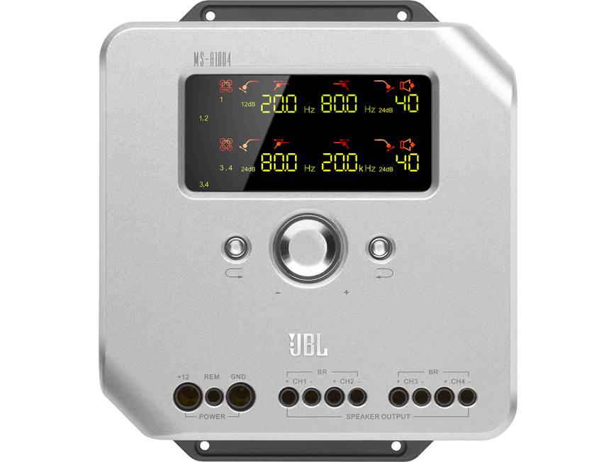 JBL MS-A1004 4-channel car amplifier — 100 watts RMS x 4 at