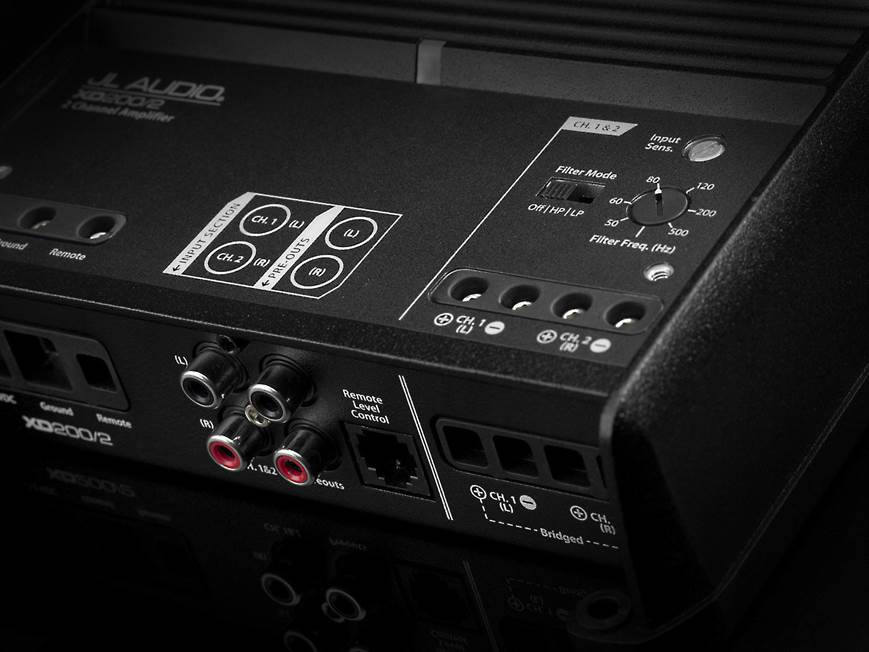 JL Audio XD200/2 2-channel car amplifier — 75 watts RMS x 2 at
