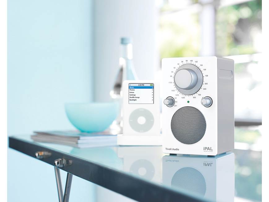 Tivoli Audio iPAL (White/Silver) AM/FM portable radio and powered