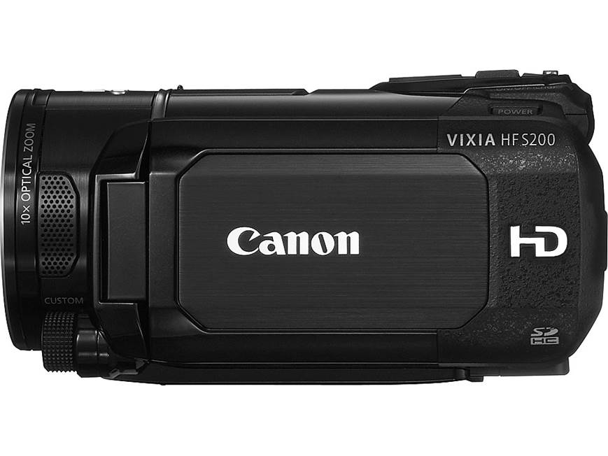 Canon VIXIA HF S200 HD camcorder with dual SD slots and 3-1/2