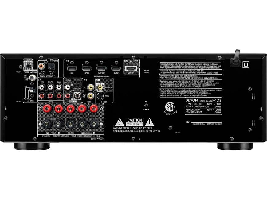 Denon AVR-1612 Home theater receiver with 3D-ready HDMI switching