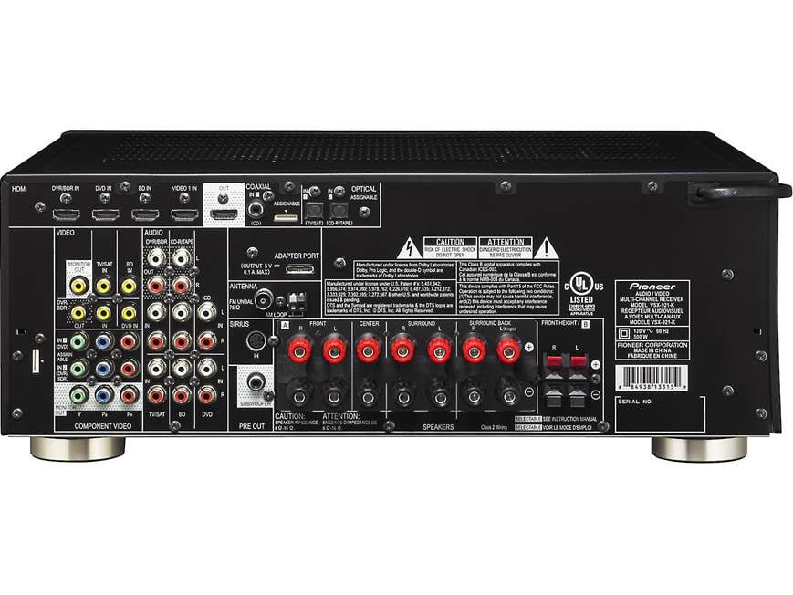 Pioneer VSX-921-K Home theater receiver with 3D-ready HDMI