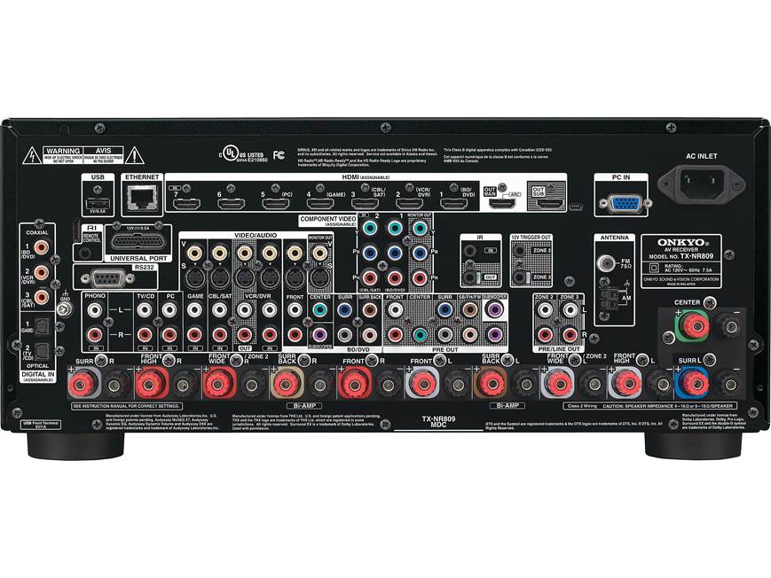 Onkyo TX-NR809 Home theater receiver with 3D-ready HDMI switching