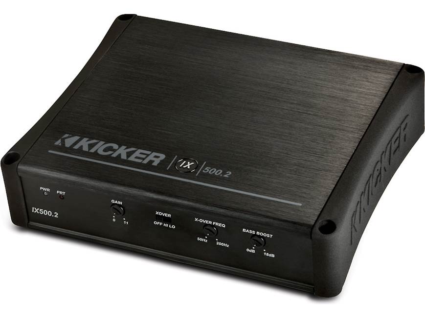 Kicker IX500.2 2-channel car amplifier — 125 watts RMS x 2 at