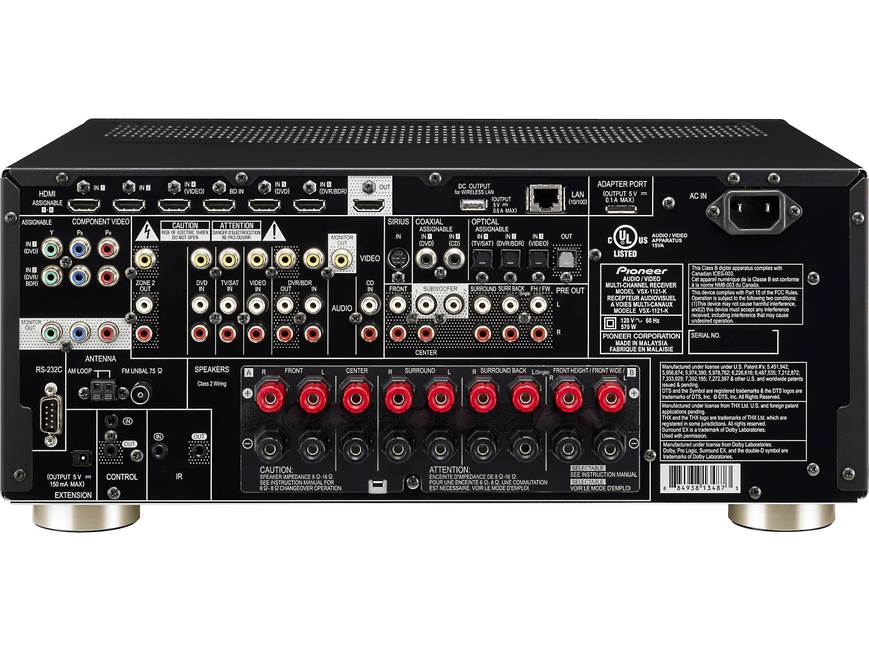 Pioneer VSX-1121-K Home theater receiver with 3D-ready HDMI