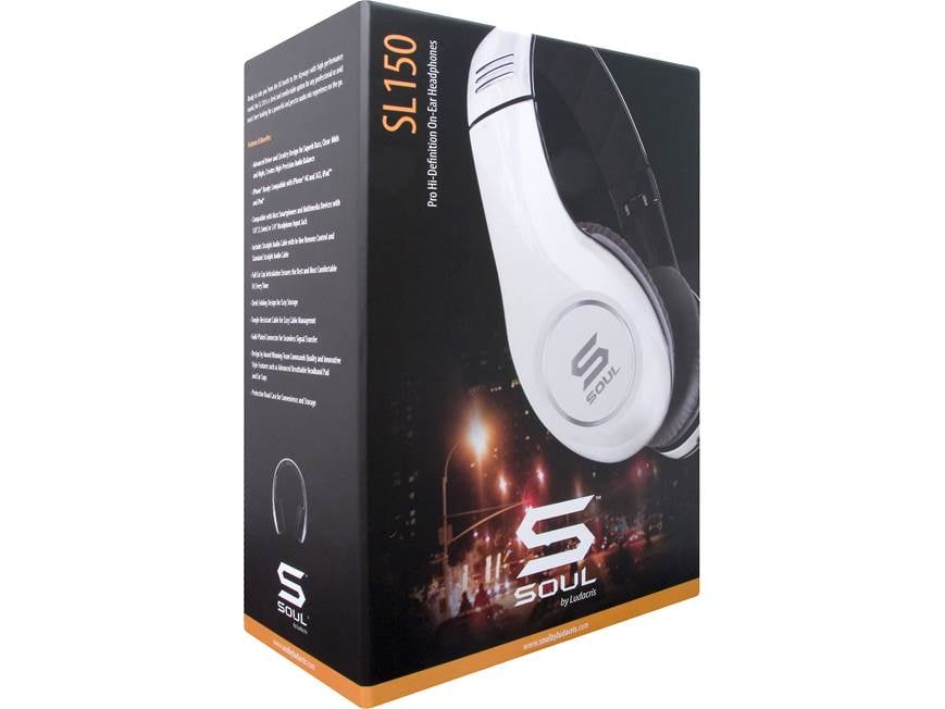 Soul by Ludacris SL150 (White and black) Portable, folding on-ear