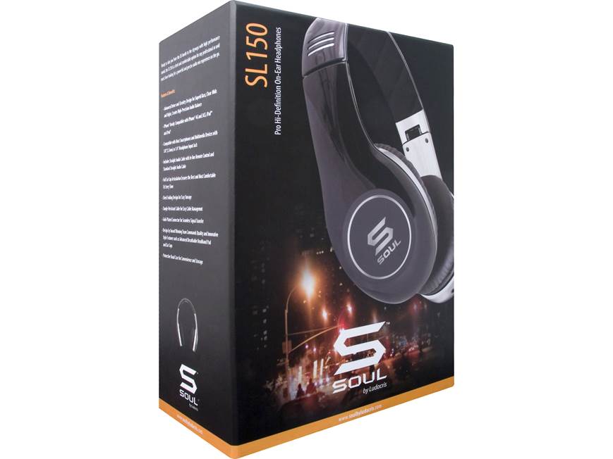 Soul by Ludacris SL150 (White and black) Portable, folding on-ear