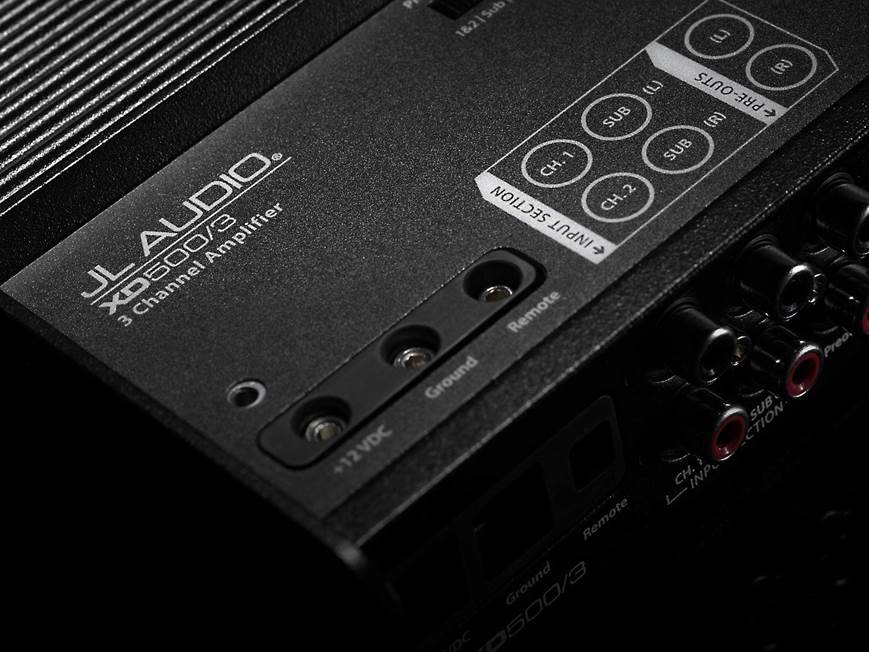 JL Audio XD500/3 3-channel car amplifier — 75 watts RMS x 2 at 4
