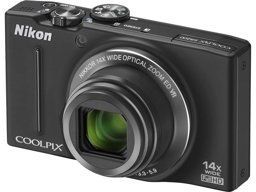 Nikon Coolpix S8200 (Black) 16-megapixel digital camera with 14X
