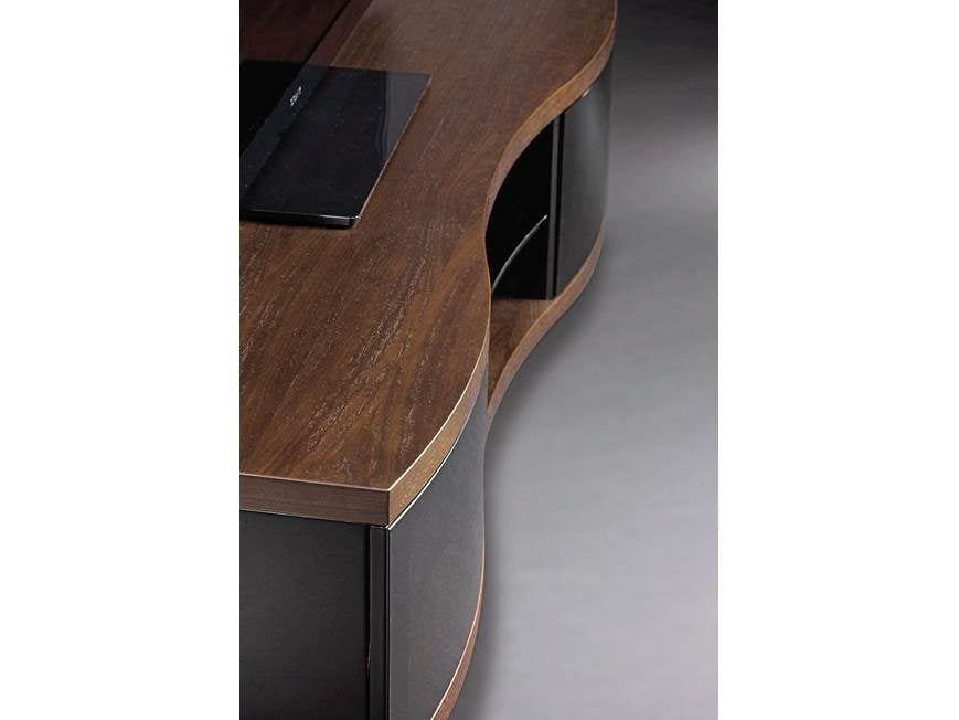 白金台building Television board 廃盤 希少 BDI OLA™ 8137 (Chocolate Stained Walnut) Curved-front audio/video