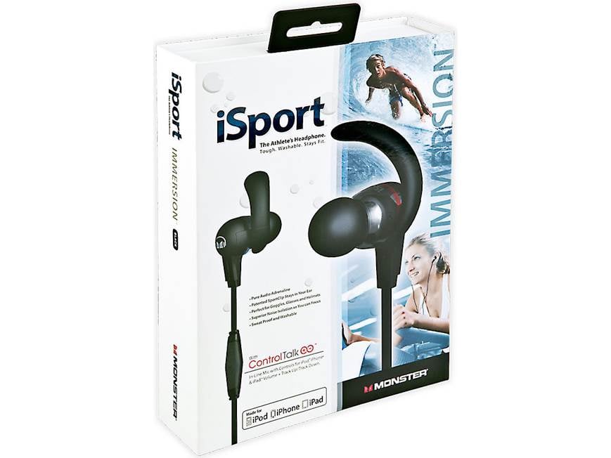 Monster® iSport Immersion (Black) In-ear sports headphones with in