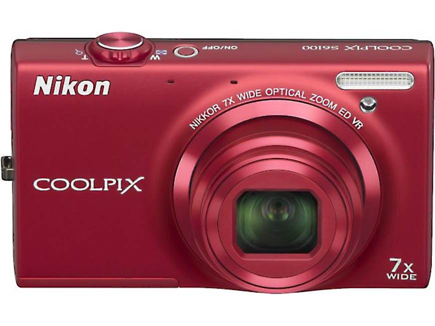 Nikon Coolpix S6100 (Red) 16-megapixel digital camera with 7X