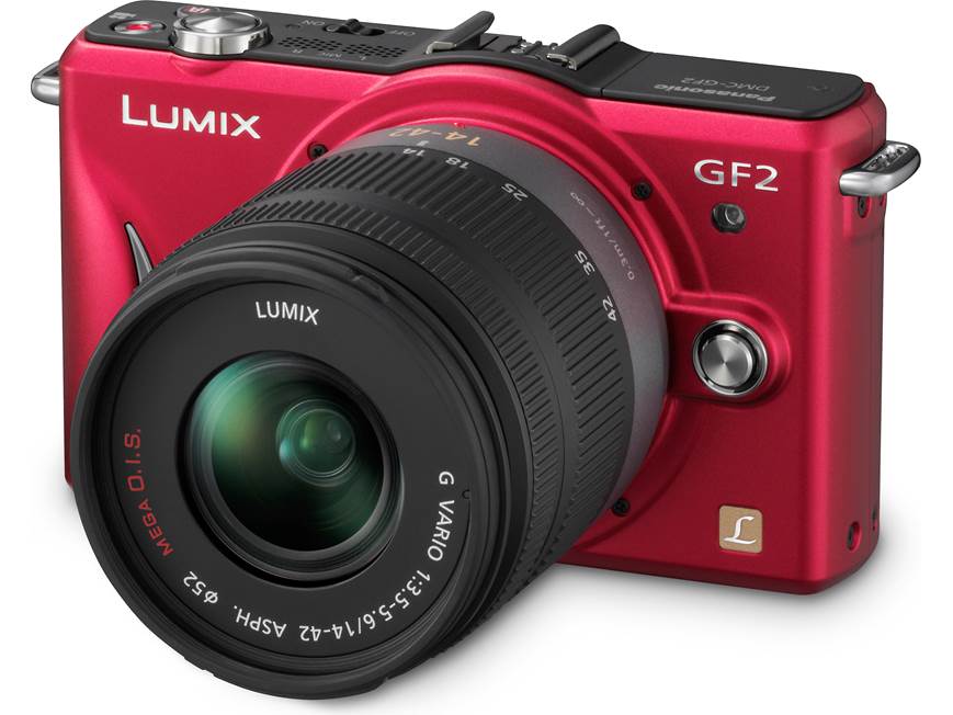 Panasonic Lumix DMC-GF2K Kit (Red) 12.1-megapixel digital camera