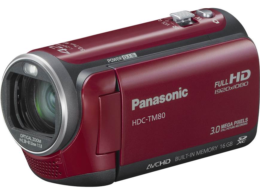 Panasonic HDC-TM80 (Red) HD camcorder with 16GB flash memory (Red