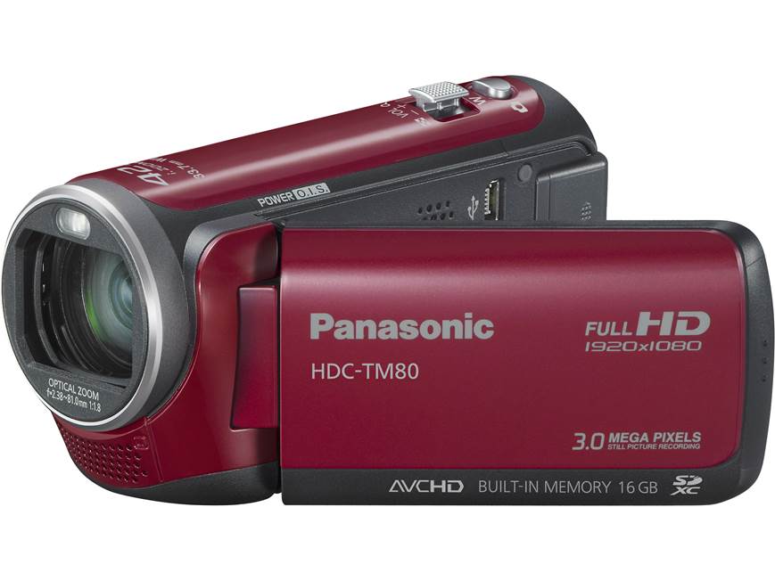 Panasonic HDC-TM80 (Red) HD camcorder with 16GB flash memory (Red