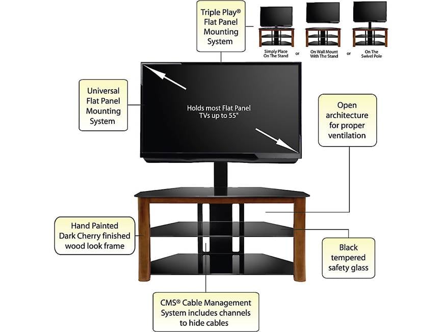 Bell'O TP-4501 Triple Play® Audio/video stand for TVs up to 55