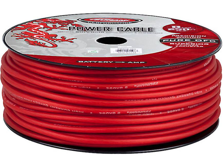 Tsunami 8-gauge Power Cable (Red) Available by the foot (Red) at