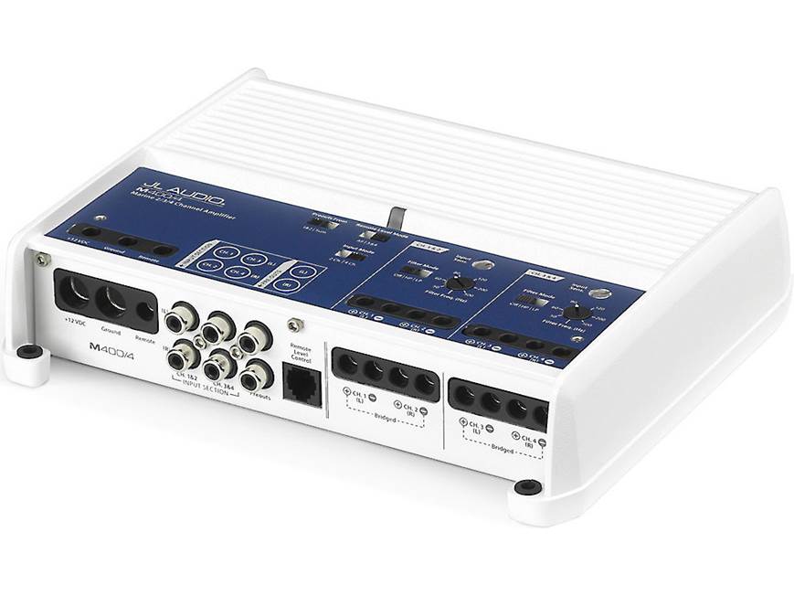 JL Audio M400/4 4-channel marine amplifier — 75 watts RMS x 4 at