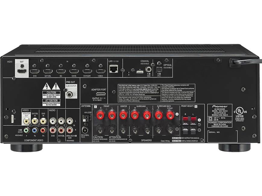 Pioneer VSX-1022-K Home theater receiver with 3D-ready HDMI
