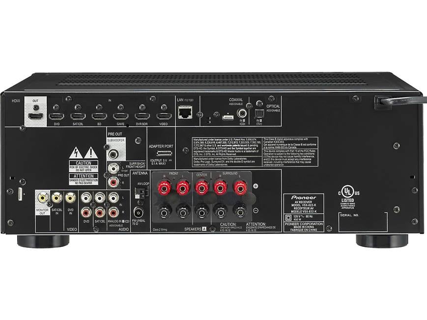 Pioneer VSX-822-K Home theater receiver with 3D-ready HDMI
