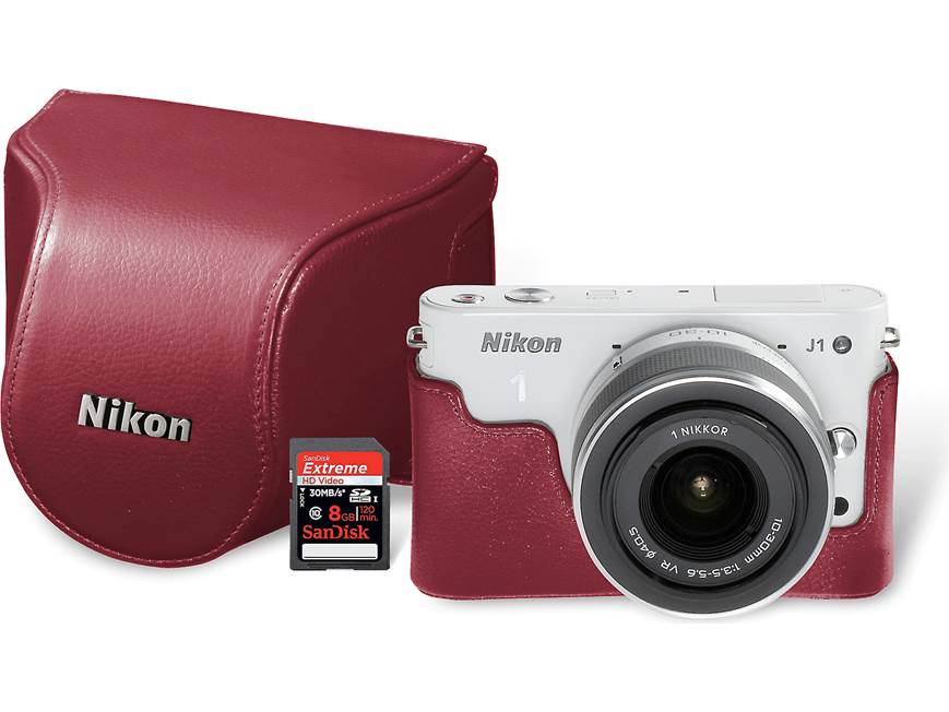 Nikon 1 J1 Gift Pack Includes white Nikon 1 J1 w/10-30mm lens, 8GB