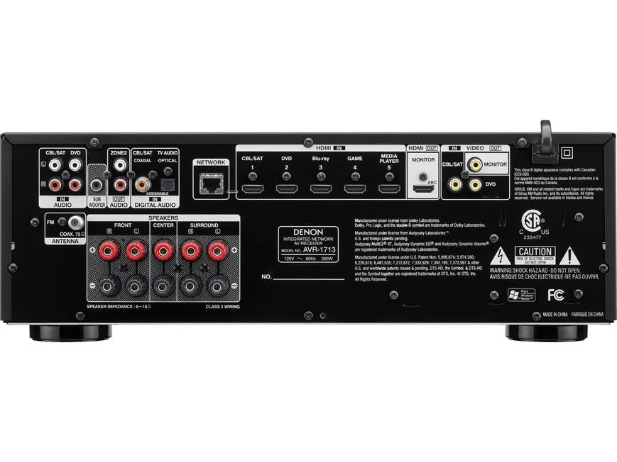 Denon AVR-1713 5.1-channel home theater receiver with Apple