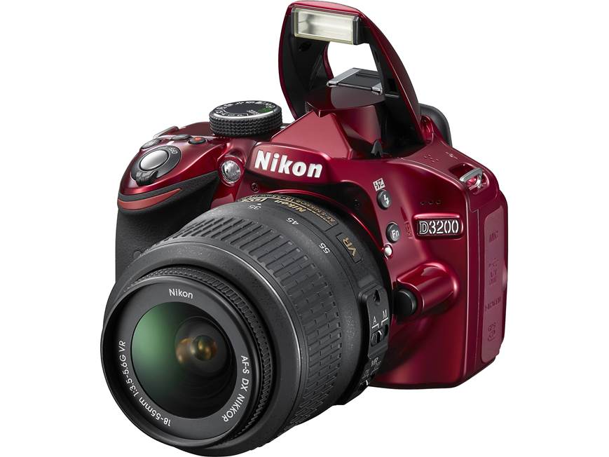 Nikon D3200 Kit (Red) 24-megapixel DSLR w/18-55mm DX VR lens (Red