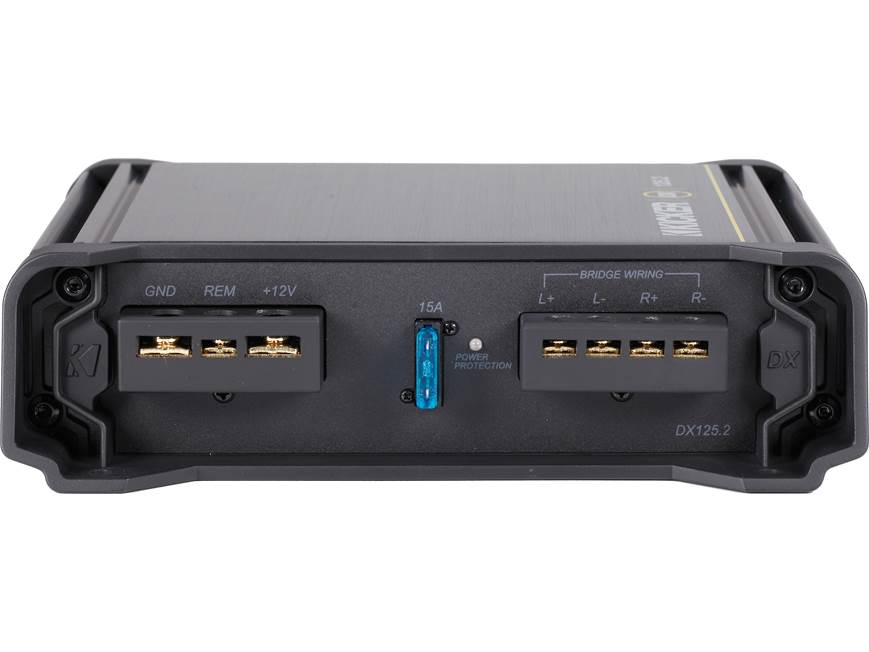 Kicker 11DX125.2 2-channel car amplifier — 30 watts RMS x 2 at