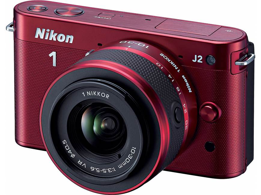 Nikon 1 J2 Dual Lens Kit with 10-30mm and 30-110mm VR lenses (Red