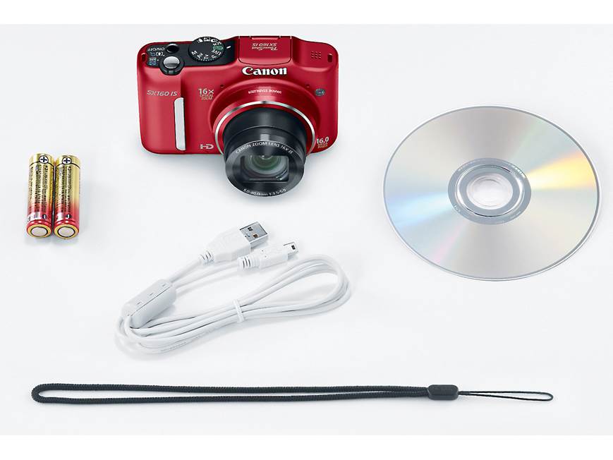 Canon PowerShot SX160 IS (Red) 16-megapixel digital camera with