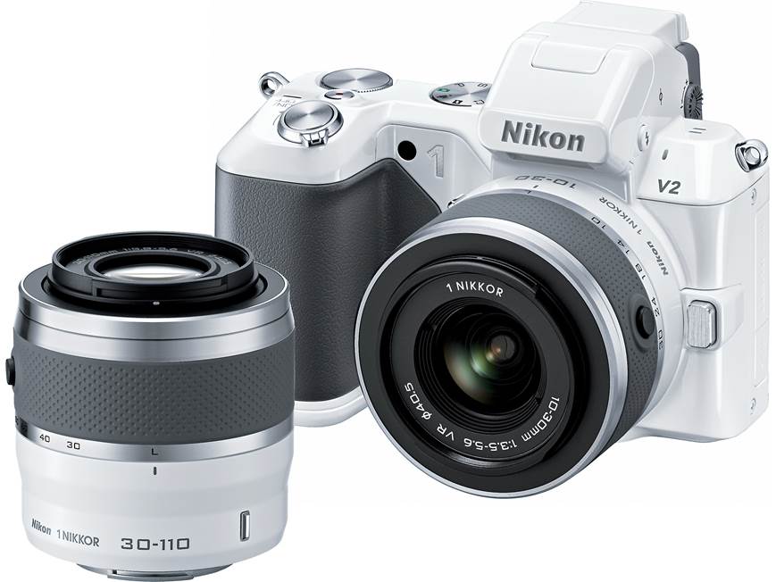Nikon 1 V2 Camera with Two Zoom Lenses (White) 14.2-megapixel
