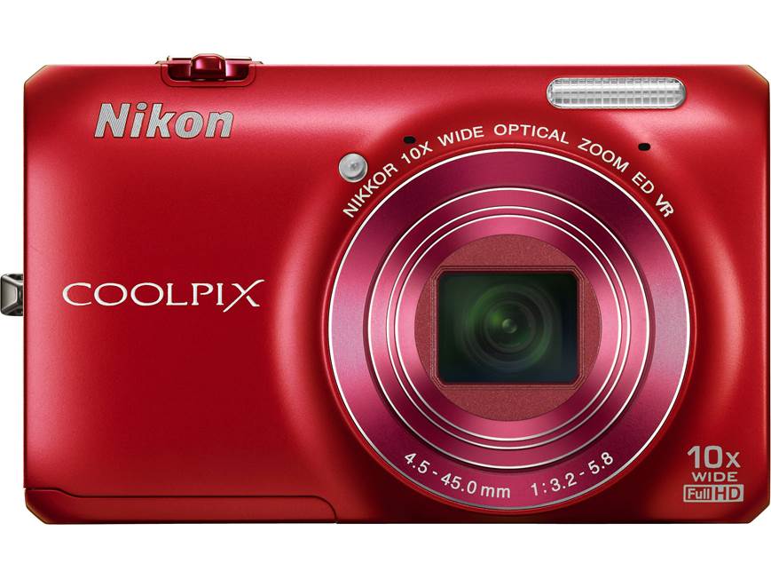 Nikon Coolpix S6300 (Red) 16-megapixel digital camera with 10X