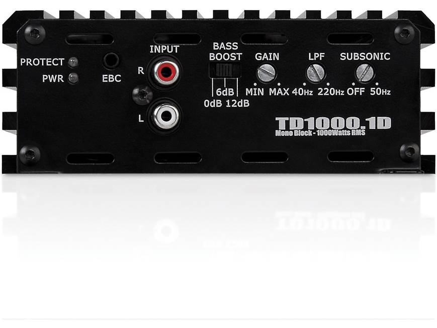 MTX TD1000.1D Mono subwoofer amp — 1000 watts RMS x 1 at 1 ohm at 